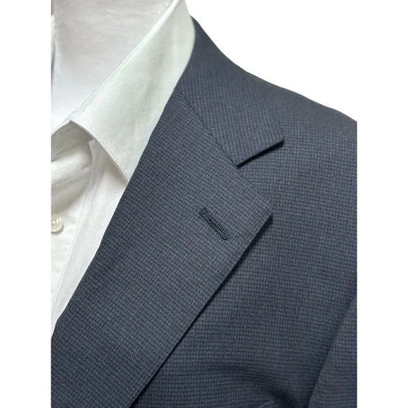 Ermenegildo Zenga 100% Wool Suit Jacket Size 44 Regular Navy Office Business - Picture 2 of 8